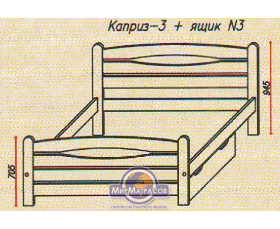 Кровать ТеМП "Каприз - 3" без ящиков