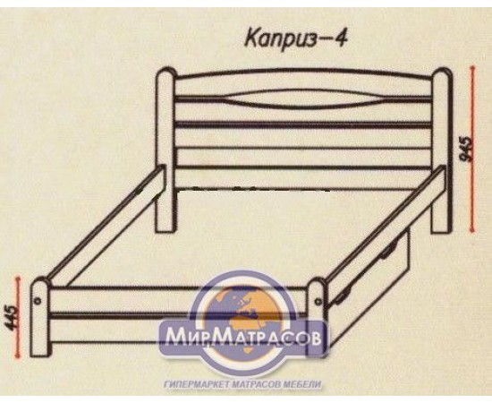 Кровать ТеМП "Каприз - 4" без ящиков